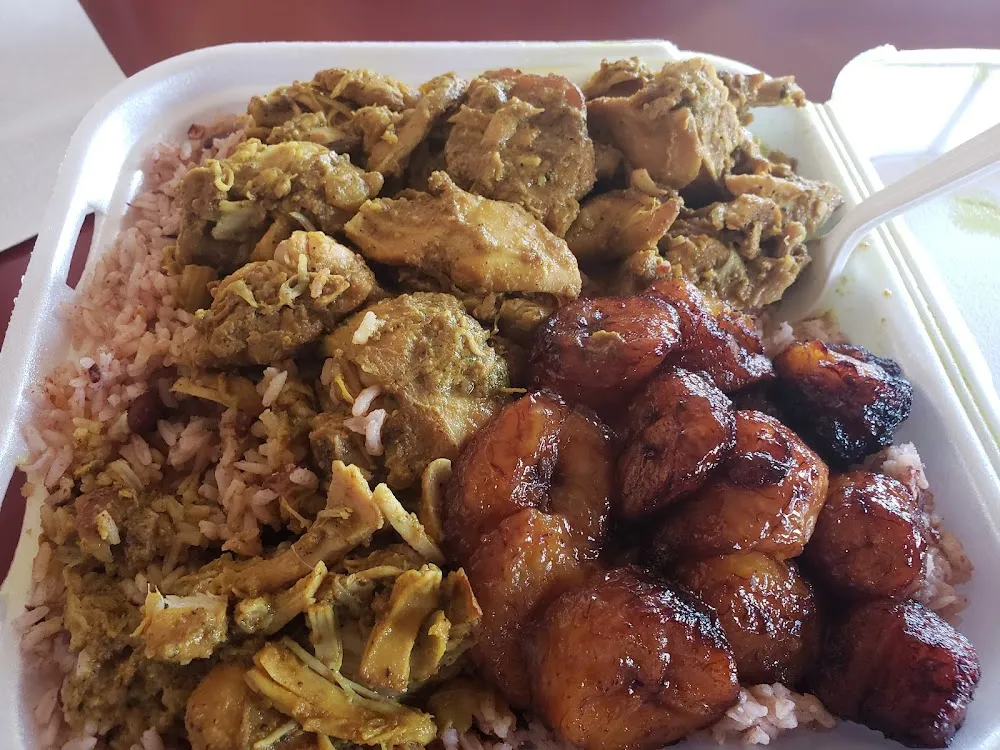 Jerk Chicken with Rice and Plantains
